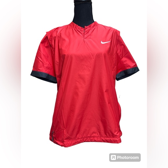 Nike Women’s Short Sleeve Softball WindShirt Scarlett Red - Picture 1 of 7